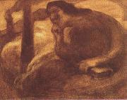 Eugene Carriere Meditation (mk19) France oil painting artist